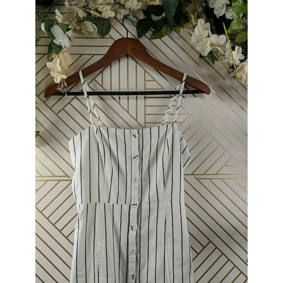 Forever 21 Women's Striped Mini Dress Button Up Size Medium NEW - Picture 2 of 6